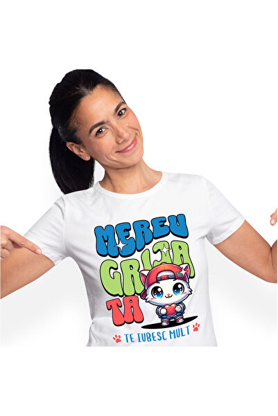 StoryGift Romania Tricou Femei cu Pisica Stil Gangster Cu Inima, Romantic, Va...