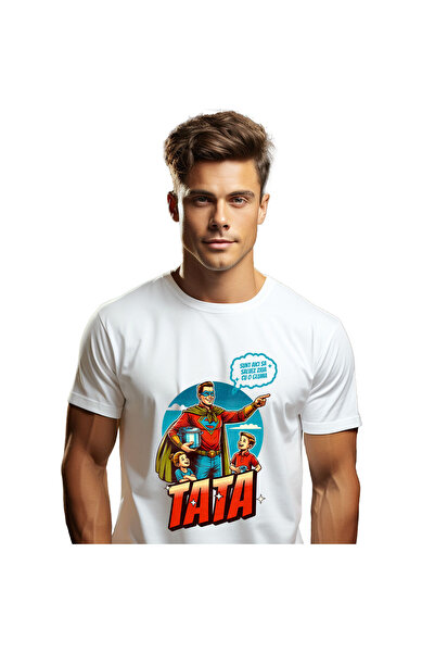 StoryGift Romania Tricou Barbati cu Barbat In Costum De super erou Copii Familie, Desene Animate c,White_S