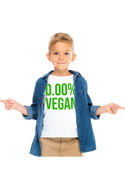StoryGift Romania Tricou Copii cu Mesaj haios In Limab Romana 0,00% Vegan Carne Mancare Pofticios ,White_4ANI
