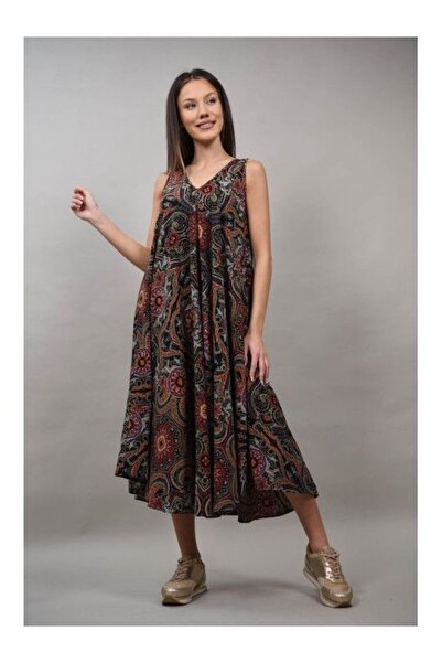 sweet girl ROCHIE LUNGA CU BRETELE COLORATA MANDALE ALESSIA Negru S-M