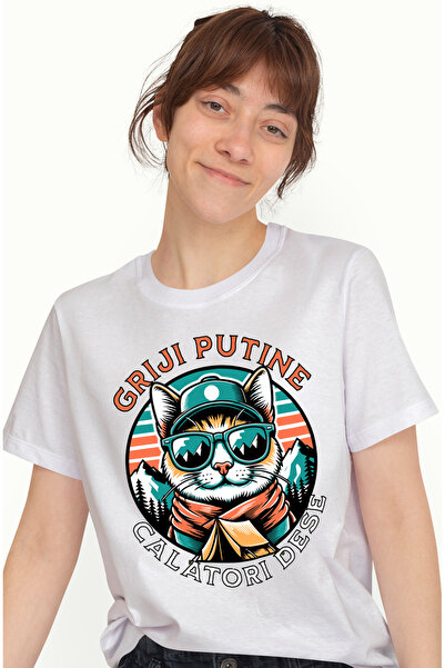 StoryGift Romania Tricou Femei pisica cercetas, griji putine calatorii dese c...