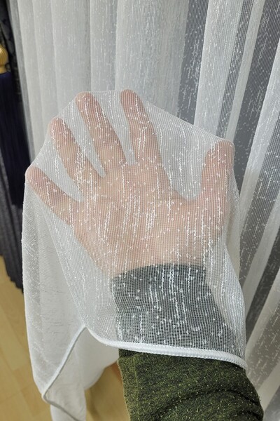 Cem al Tekstil Şantuk Tül Yağmur Model Perde Ütü İstemez Kırışmaz (1/3 SIK Pİ...