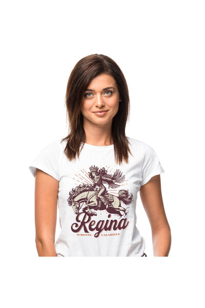 StoryGift Romania Tricou Femei cu Femeie Cu Coroana Regala Pe Cal Cowgirl cu ...