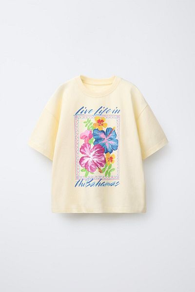 The Champ Clothing Καλοκαιρινά λουλούδια εμπριμέ 100% βαμβακερό μπλουζάκι για κορίτσια