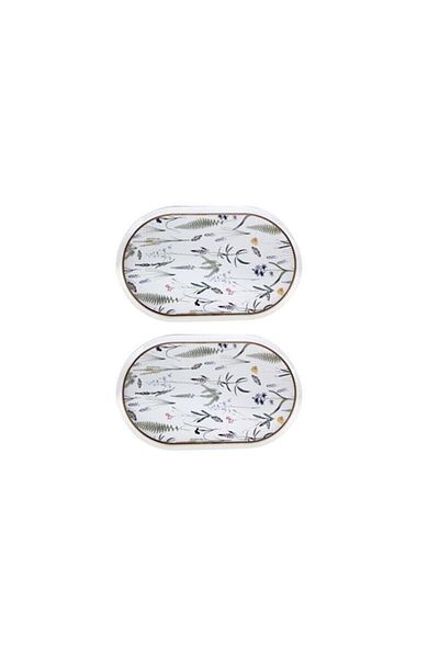 Porland Botanical Boat Plate 32cm 2-pack 04alm005058