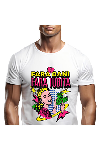 StoryGift Romania Tricou Barbati cu Femeie Retro Blonda Vesela numarand bancn...