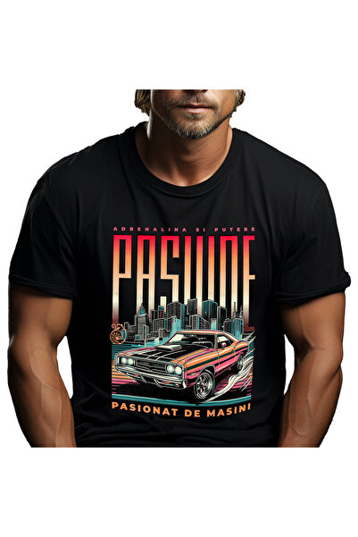 StoryGift Romania Tricou Barbati cu Masina Tunata Driffting Rosie Oras Cladir...