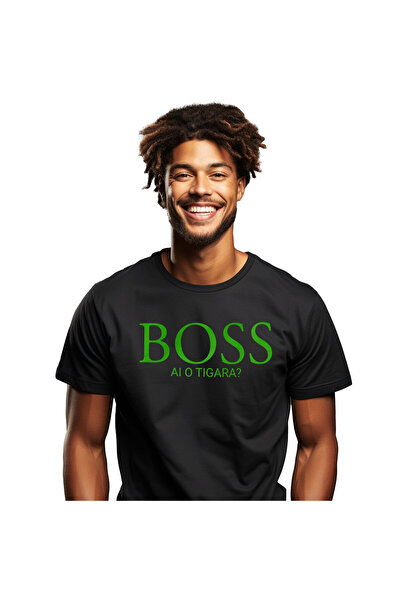 StoryGift Romania Men's T-shirt with Logo Style Lux Boss Company, Fashion, Millionaire, Vices, Teenager, Black_L