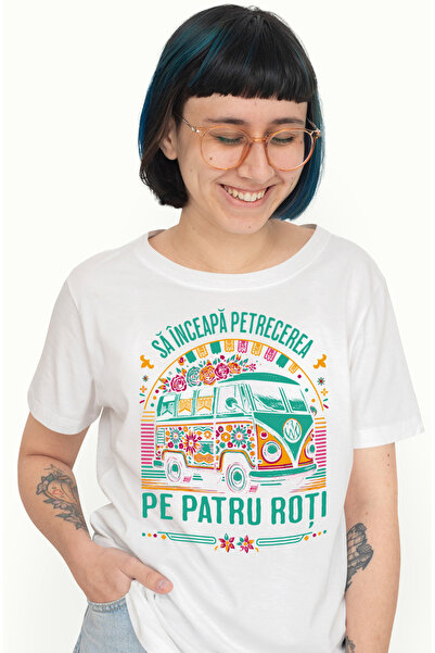 StoryGift Romania Tricou Femei sa inceapa petrecerea pe patru roti caravana c...