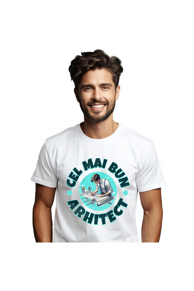 StoryGift Romania Tricou Barbati cu Barbat Brunet In Costum Desen Schite Mese...