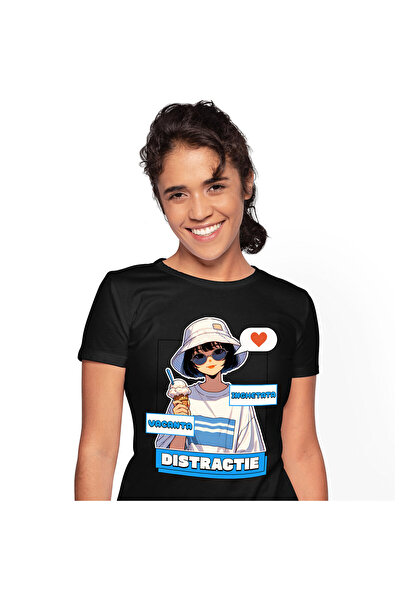 StoryGift Romania Tricou Femei cu Fata Stil Asiatic Cu Palarie Si vacanta Dis...