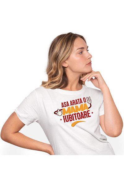 StoryGift Romania Tricou Femei cu Maini Cu Manusi Semne, Mama Buna, Familie, Iubire cu imprimeu pe,White_M