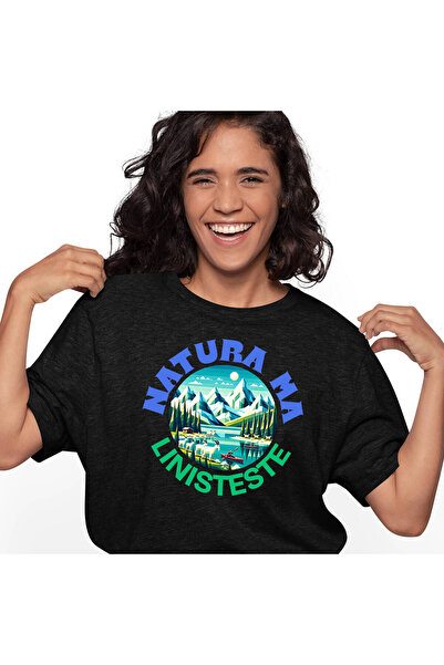 StoryGift Romania Tricou Femei cu Cerc View Montan Lac Albastru Liniste, Verd...