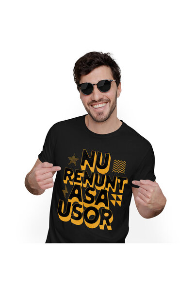 StoryGift Romania Tricou Barbati cu Mesaj Motivational Nu Renunta Asa Usor, M...