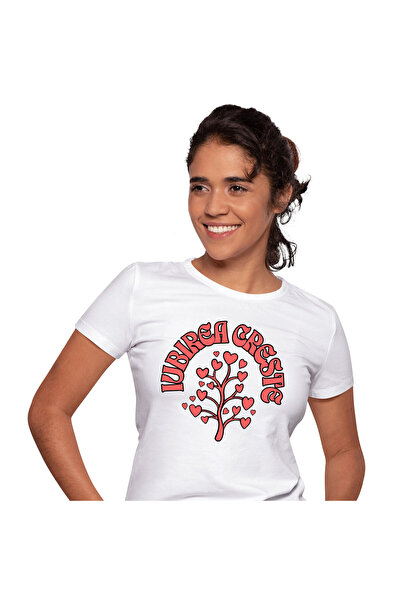 StoryGift Romania Tricou Femei cu Pom Cu Inimioare, Iubirea Creste, Dragoste ...