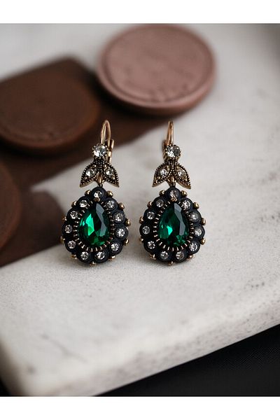 FAYRA ACCESSORIES Water Drop Zircon Stone Earrings