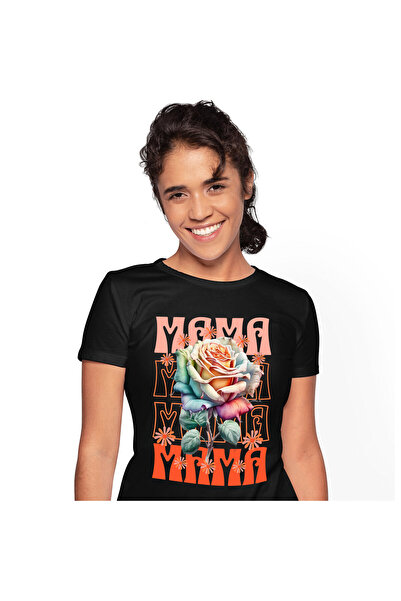 StoryGift Romania Tricou Femei cu Trandafir Multicolor, Femeie, Flori Natura,...