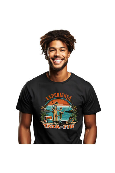 StoryGift Romania Tricou Barbati cu Iubitorii De Pescuit,Tata Bunic Fiu Famil...