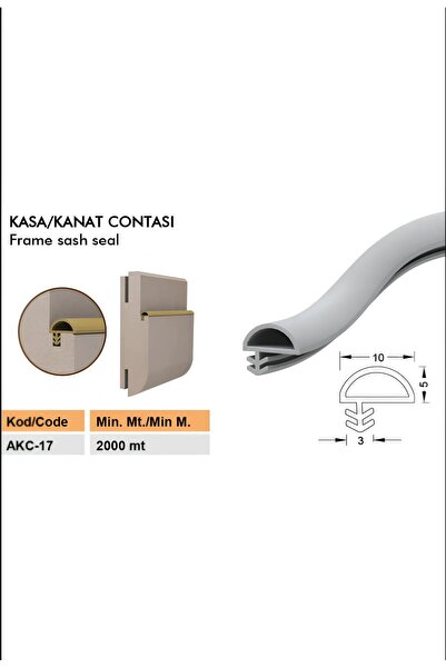 BABAWİCK Ahşap Amerikan Kapı Kasa Fitil Yandan Çift Tırnaklı 100 Metre Beyaz