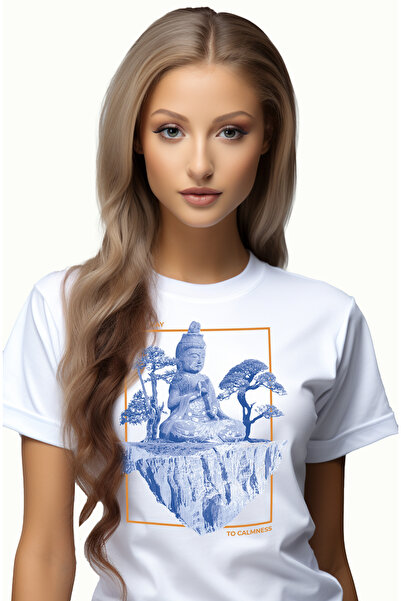 StoryGift Romania Tricou Femei Thomann Buddha-Amogasiddhi, On My Way to Calmness, Arta, Design Cre WHT_XL
