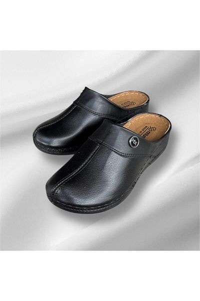 MULEX Women's Black Orthopedic Sole Light Closed Front Slippers