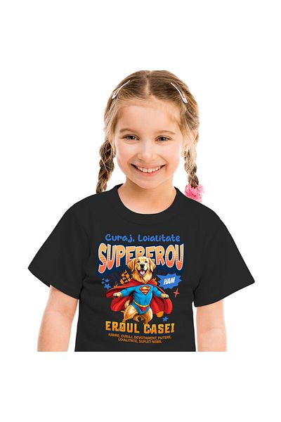StoryGift Romania Tricou Copii cu Fata Alergatoare Viteza Supereroi Personaje Maraton Supereroi Pe,Black_8ANI