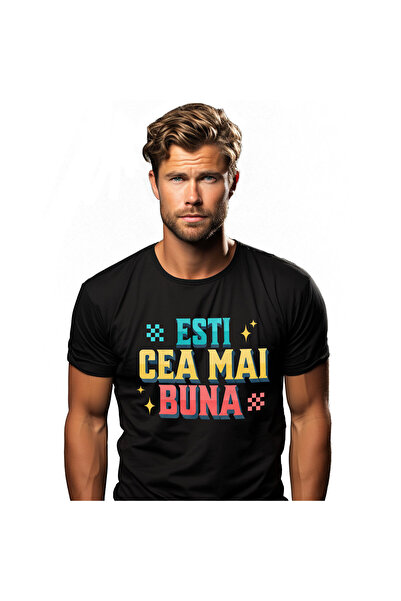 StoryGift Romania Tricou Barbati cu Mesaj Romantic Colorat Steagul Romaniei E...