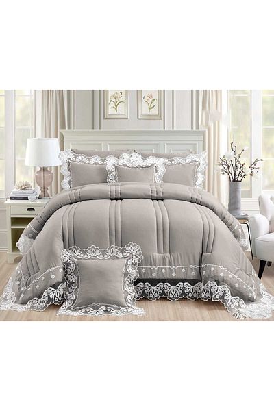Red Rose Double bedspread, 8-piece event set, quilt size 240 x 260 cm