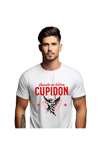 StoryGift Romania Tricou Barbati cu Cupidon Inger In Aer,Valentine's Day, Cu ...