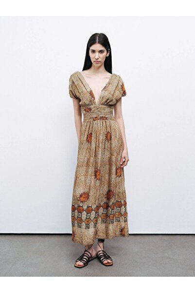 Nocturne Desenli Maxi Elbise