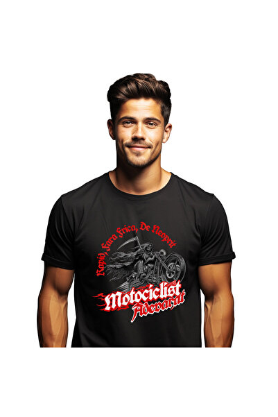 StoryGift Romania Tricou Barbati cu Moartea cu Coasa Si Pelerian Motor Film H...