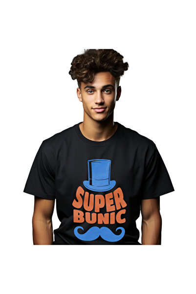 StoryGift Romania Tricou Barbati cu Mustata Si Palarie Inalta, familie, Super...