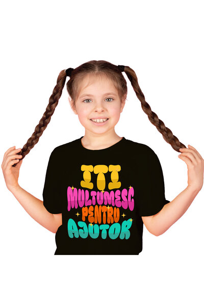 StoryGift Romania Tricou Copii cu Mesaj Colorat Cu Stele Stralucitoare Multic...