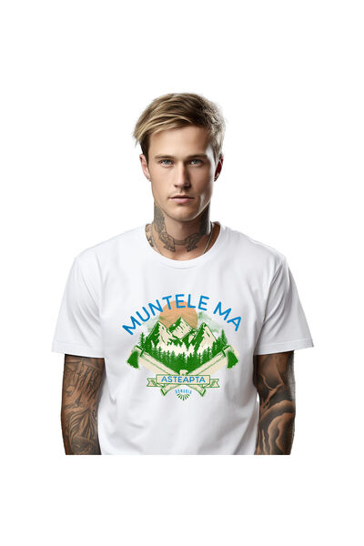 StoryGift Romania Tricou Barbati cu Iubitorii de Zona Montana Soare Stralucit...