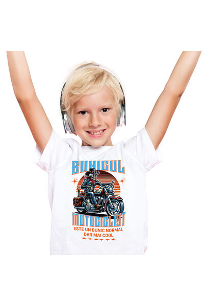 StoryGift Romania Tricou Copii cu Schelete Uman Cu Palarie Si Bandana Rosie Motor Vintigi Clasic F,White_10ANI