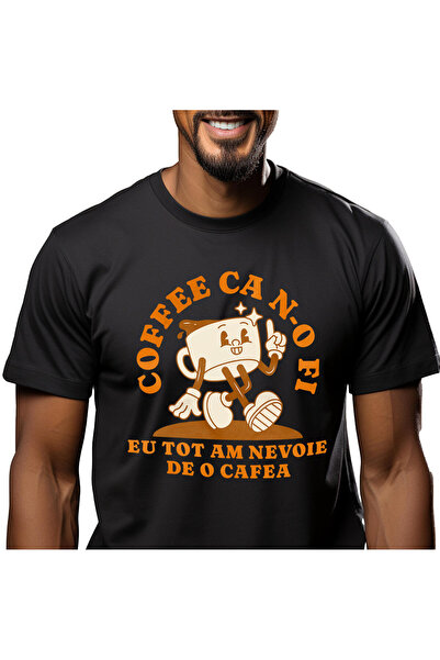 StoryGift Romania Tricou Barbati cu Cana De Cafea Vesela Mergatoare Dimineata...