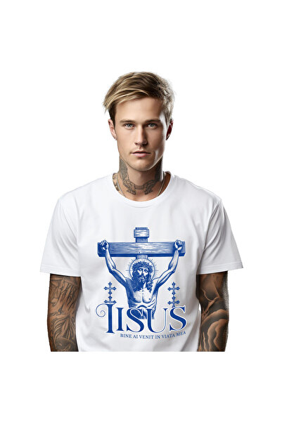 StoryGift Romania Tricou Barbati cu Iisus Hristos Atarnat Pe Cruce Adormire I...