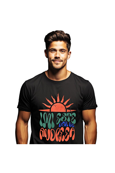 StoryGift Romania Tricou Barbati cu Soare stralucitor Taiat Design Retro, Iub...
