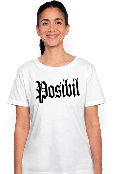 StoryGift Romania Tricou Femei Posibil, Mesaj Motivational, Cuvant, Text Inspirational, Self Care, WHT_S