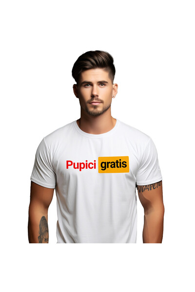 StoryGift Romania Tricou Barbati cu Logo Haios Rosu Galben Text Iubire Pupici...
