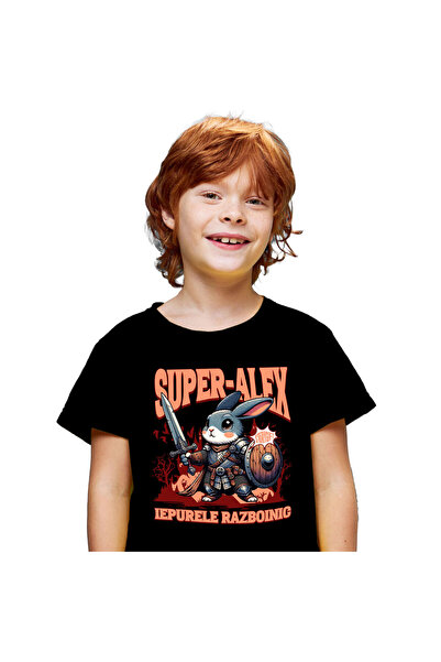 StoryGift Romania Tricou Copii cu Buton ON OF Gantera Supereroi Personaje Ene...