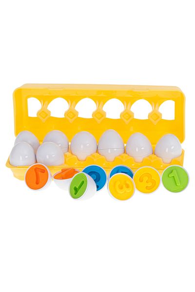 zola Educational game, puzzle model, box with 12 eggs that hide different numbers, multicolored, made of plastic