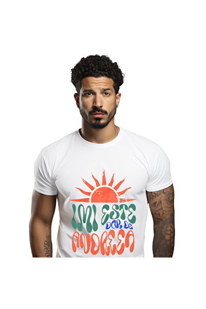 StoryGift Romania Tricou Barbati cu Soare stralucitor Taiat Design Retro, Iub...