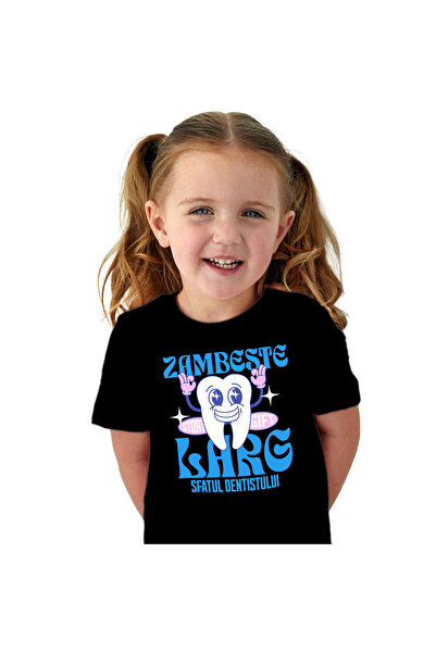 StoryGift Romania Tricou Copii cu Dinte Vesel Aratand Semn Ok Dentist Meserie...