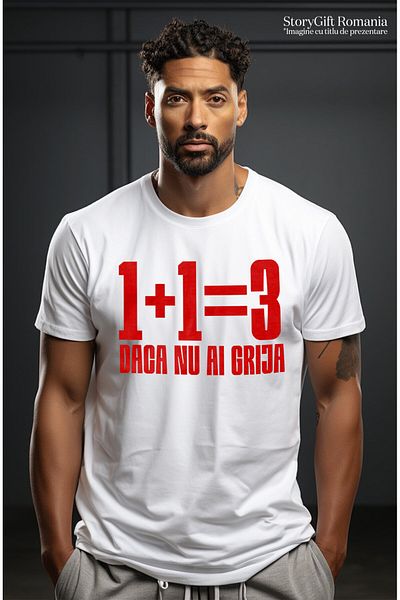 StoryGift Romania Tricou Barbati cu Mesaj Haios Adunare Matematica Copil Sarcina Dragoste cu i,White_S