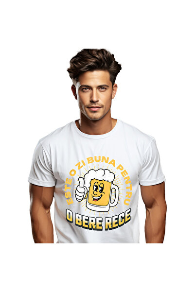 StoryGift Romania Tricou Barbati cu Halba De Bere Vesela Spuma Rece, Relaxare...