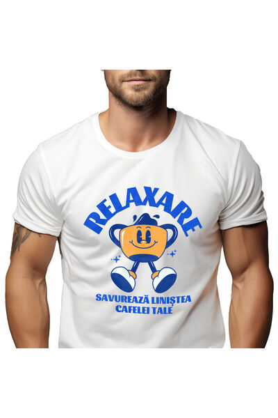 StoryGift Romania Tricou Barbati cu Cana De Cafea Vesela Relaxata, Savurare A...