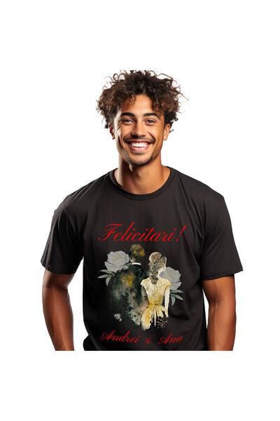 StoryGift Romania Tricou Barbati cu Arta Stil Pictura Ziua Nuntii Cuplu Mire ...