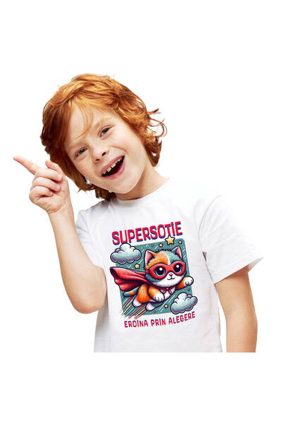 StoryGift Romania Tricou Copii cu Minge De Baseball Animata Pe Teren Superero...