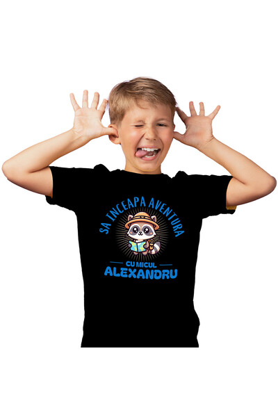 StoryGift Romania Tricou Copii cu Sconcs Aventura Cu Harta Si Palarie Cerceta...